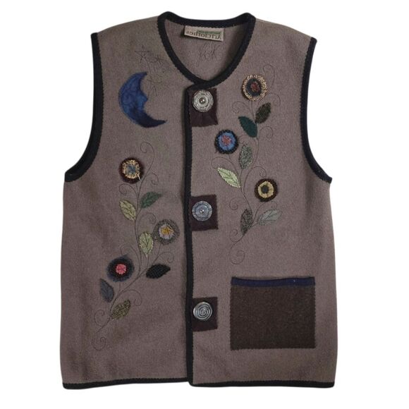 VINTAGE JENNIFER ARTCLOTHS WOOL VEST - Picture 1 of 7